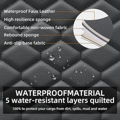 Elantrip Car Seat Cover Full Set Leather Car Seat Protector Universal fit for Most Cars SUVs and Trucks Water Proof Front and Rear Seat Protector Black