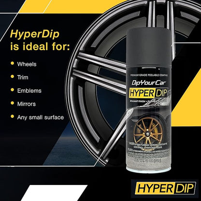 DipYourCar HyperDip Paint - Can of Sprayable Automotive Dip Coat - Removable Peelable Paint Protection for Cars - Anthracite Grey Satin Coat Spray