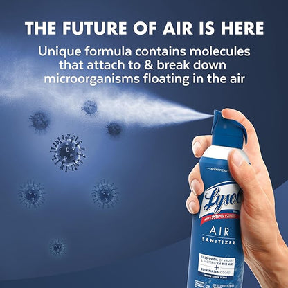 Lysol Air Sanitizer Spray with Odor Eliminator for Home & Office, Sanitizing Spray, Air Freshener Alternative, White Linen Scent, 10 oz (Pack of 3)