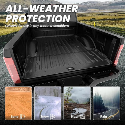 LASFIT Bed Mat 6.75ft for Ford F250 F350 F450 2017-2026 Super Duty 81.9" Truck Bed Liner, All Weather TPE Car Bed Mat for F-250 F-350 F-450, 1PC Black