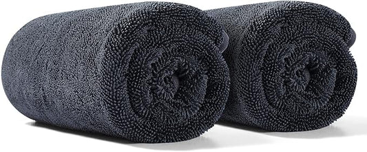 JOYMOOP Microfiber Towels for Cars, 2 Pack 63" x 29.5" Car Drying Towel, Dark Gray Reusable Car Towel, Quick Drying Car Microfiber Cleaning Cloth for RVs, SUVs, Trucks