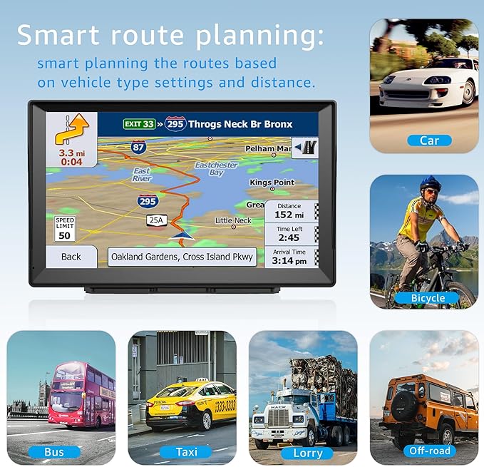 7-Inch GPS Navigator for Car Truck RV, 2025 Offline Maps with Lifetime Free Updates, Touchscreen Sat Nav, Voice Guidance, Speed & Traffic Alerts, Custom Truck Routing