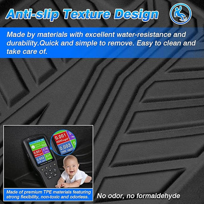 Cartist Floor Mats Fit for Ford Ranger 2024 2025 All Weather Floor Mat Ranger Accessories Heavy Duty Carpet Protection