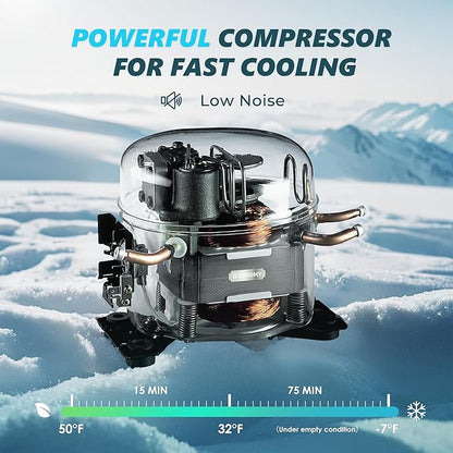 EUHOMY 12 Volt Refrigerator, 26QT(25L) Compressor Electric Cooler APP Control, Car Fridge -4℉~68℉, Portable Refrigerator 12/24V DC 110-240V AC, Portable Freezer for Camping, Travel, Boat