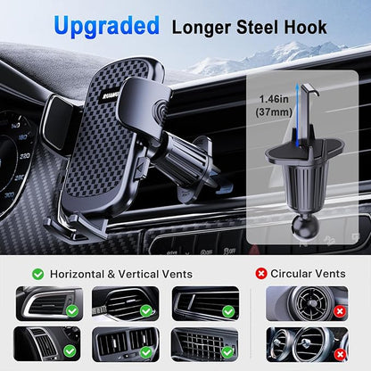 [2025 NEW] Car Phone Holder [Upgraded Strongest Suction & Clip] Cell Phone Mount for Dashboard Windshield Vent,Mobile Stand Base Truck Cradle for iPhone 16 Pro Max 15 14 13 12 Samsung S25 S24 Android