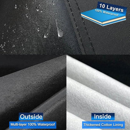 10 Layers Car Cover Custom Fit for Cadillac (DTS 2006-2012), Waterproof All Weather for Automobiles, Outdoor Full Cover Sun Dust Rain Protection with Cotton. Black