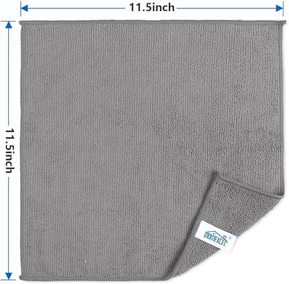 HOMEXCEL Grey Microfiber Cleaning Cloth, 50 Pack Cleaning Towels for Kitchen, Lint Free, Scratch-Free, Highly Absorbent, and Reusable Cleaning Rags for House, Window and Glass, Cars, 11.5 X11.5 inch