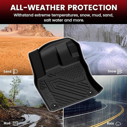 LASFIT Floor Mats & Cargo Mats for Volkswagen Taos 2022-2025(Only Fit FWD), All Weather TPE Custom Fit Floor Liners for VW Taos Accessories 1st & 2nd Row Car Mats & Trunk Mats, Easy to Clean, Black