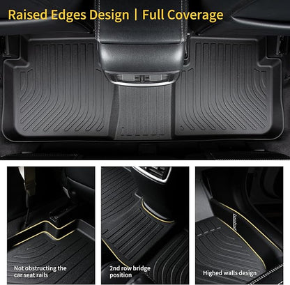 GINOWY-Floor Mats & Cargo Liner for Honda CRV 2012-2016 (Not Fit CRV Touring & EX-L), TPE All Weather CR-V Car Mats, Non-Slip Trunk Mat Floor Liners Waterproof Custom Fit Accessories Mats Black