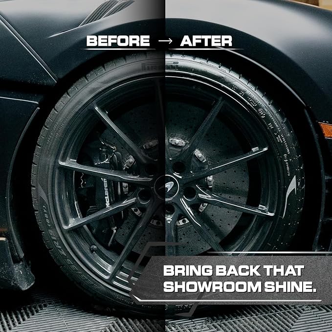 Blackline Car Care - Blackout Trim and Tire Dressing for Plastic, Rubber, Vinyl, and Tires Safe for Cars, Trucks, SUVs & More - 16 fl OZ