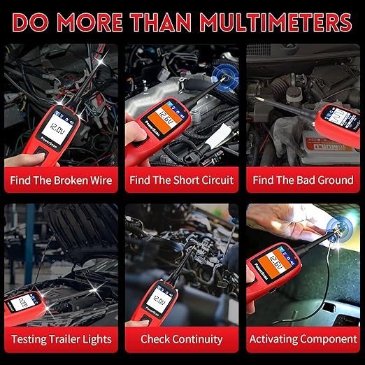 Autel PowerScan PS100 Circuit Tester, Universal 12V 24V Automotive Power Circuit Probe Kit with 20ft Extension Cable, AC/DC/Continuity/Probe/Signal Test, Activate Component Electrical System Tool