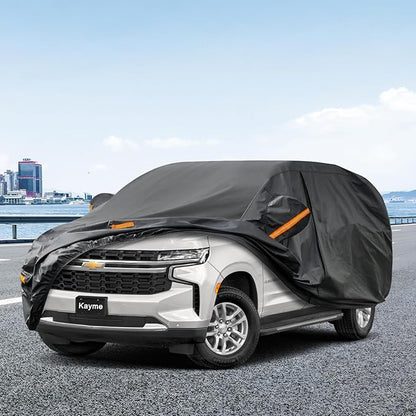 Kayme 7 Layers SUV Car Cover Custom Fit for Chevrolet Chevy Suburban (1973-2025) Waterproof All Weather for Automobiles, Outdoor Full Cover Rain Sun UV Protection.