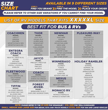 EcoNour RV Windshield Sunshade | Reflective RV Windshield Cover for UV Rays & Heat Protection, Keeps Your RV Motorhome Cool | Shades for RV Fits RVs, Trucks, Motorhomes, Buses | XXXXX-Large 102"x51"