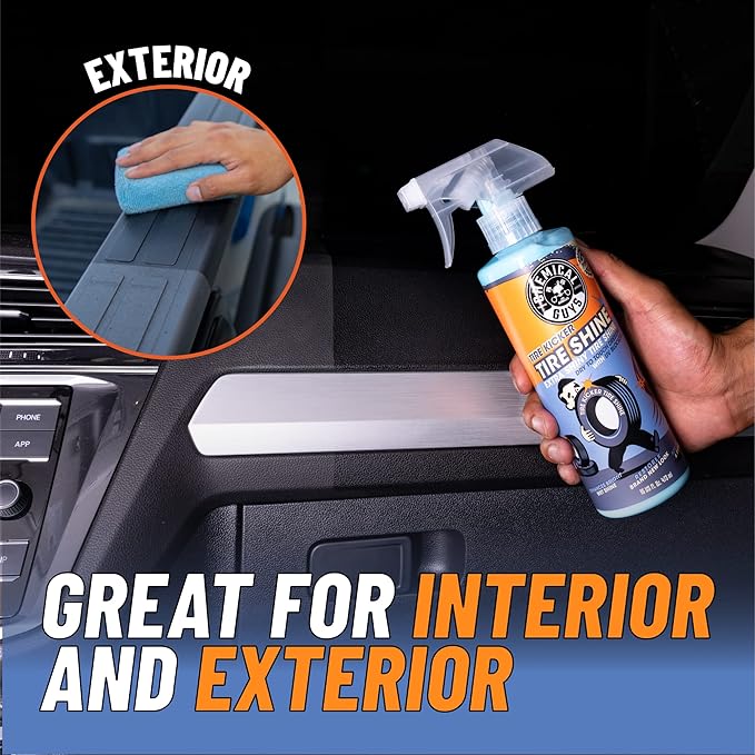 Chemical Guys Tire Kicker Sprayable Extra Glossy Tire Shine (Works on Rubber, Vinyl & Plastic), Great for Cars, Trucks, SUVs, Motorcycles, RVs & More, 16 oz (2 Pack)