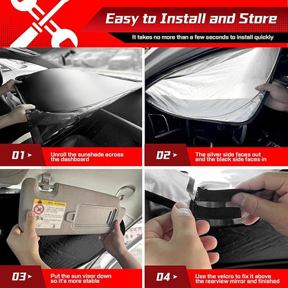 ARISMOTOR Windshield Sun Shade for Kia Stinger 2018-2023, Custom Fit Foldable Front Window Sunshade Sun Visor Protector, Block UV Rays Keep Your Car Cooler