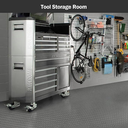 Nisorpa Garage Floor Rubber Mat,4Ft x 8.2Ft Rubber Flooring Rolls,1/8 Inch Thick Heavy Duty Diamond Plate Rubber Garage Floor Covering Waterproof Park