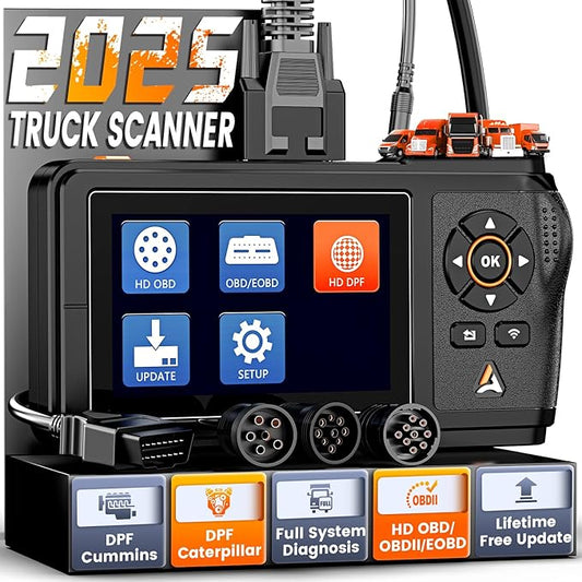 ANCEL HD430 Heavy Duty Truck Scanner, DPF Reset & Forced Regeneration for Cummins & Caterpillar Engine, Full System HDOBD Diesel Scanner OBD2 Diagnostic Scan Tool Code Reader for Diesel Trucks & Cars