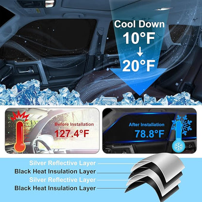 TINGLU Window Shades for Toyota Corolla Cross 2022-2024 2025(Not for Corolla) Accessories Car Side Full Windows Rear Triangular Windshield Sun Shade Sun UV Rays & Privacy Protection for Camping 8PCS