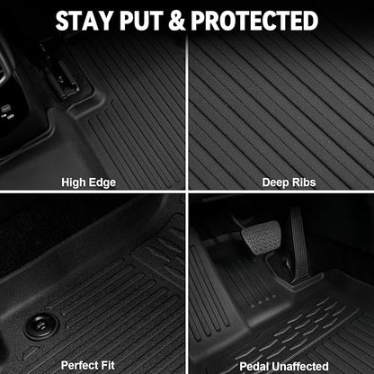 Floor Mats Set for 2023-2025 Lexus RX350/RX350H/RX500h(Not for RX450h & PHEV) Accessories, All Weather Floor Mats with Cargo Mat TPE - Includes Backrest Protectors & Door Sill Guards