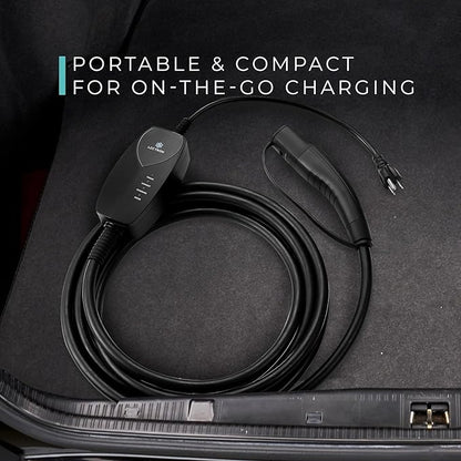 Lectron Level 1 Tesla EV Charger (WiFi) with App Control - 120V, 12 Amp, & 16 ft Cord - Portable Charger for Tesla EVs with NEMA 5-15 Plug - Compatible with All Tesla Model S, 3, X, Y & Cybertruck