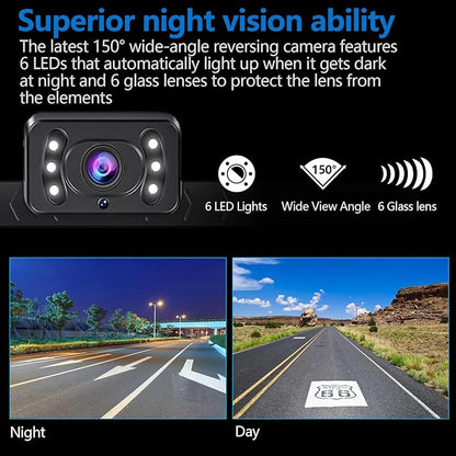 7inch Monitor with IP69 Waterproof Night Vision Backup Camera Easy to Install,HD 1080P delay Free Picture Quality Suitable for Cars, Trucks SUVs etc.