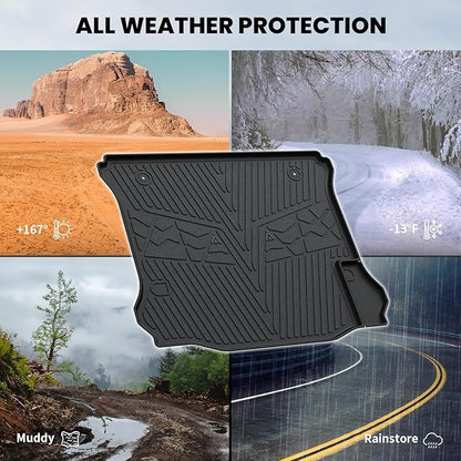 LASFIT Trunk Mat for Jeep Wrangler 2011-2018 JK Unlimited 4-Door (NOT for JL or 2-Door) All Weather TPE Custom Fit Cargo Mat Trunk Liner Cargo Liner, Black