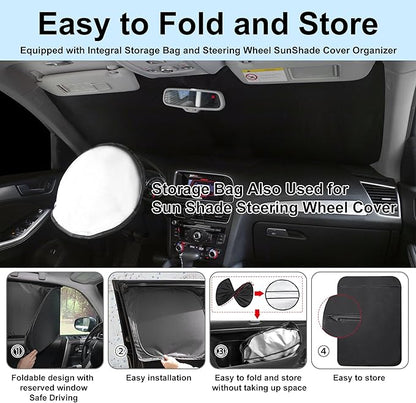 TINGLU Window Shades for Honda Civic 2012 2013 2014 2015 Accessories Car Side Full Windows Windshield Sun Shade Sun UV Rays & Privacy Protection for Camping,Napping,and Relaxing 6PCS