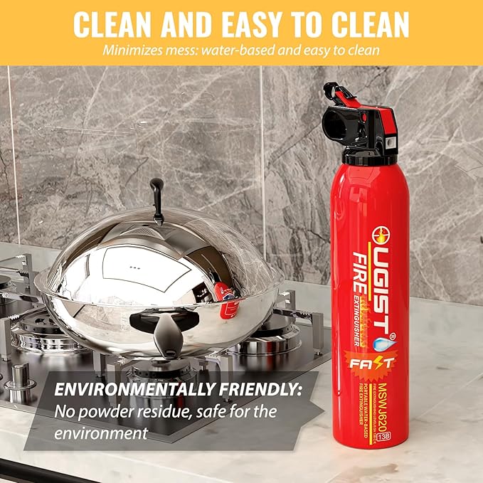 Water-Based Fire Extinguisher -2 Pack Portable for Home & Vehicle Use, Cold-Weather Safe, Prevents Re-Ignition - Ideal for Kitchen, Garage, Car