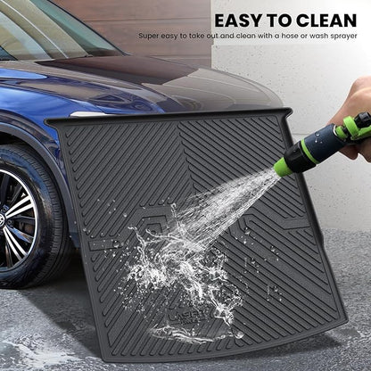 LASFIT Cargo Mat for Volkswagen Tiguan 2018-2024（Fit 5 Seats Not Fit 7 Seats）, Custom Fit All-Weather TPE Rubber Trunk Mat for VW Accessories, Waterproof, Easy to Clean, Black