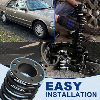 3" Front & 3" Rear Suspension Lift Kit for 2003-2011 Crown Victoria, 2003-2011 Grand Marquis, 2003-2011 Town Car, 2003-2004 Marauder, Balck