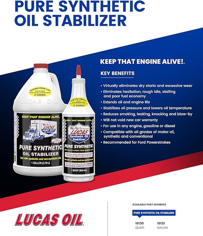Lucas Oil 10130 Pure Synthetic Oil Stabilizer - 1 Quart (Pack of 2)