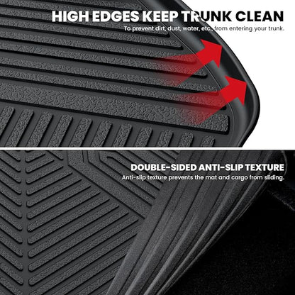 LASFIT Trunk Mat for Jeep Cherokee 2014-2023 All Weather TPE Custom Fit Cargo Mat Trunk Liner Cargo Liner, Black