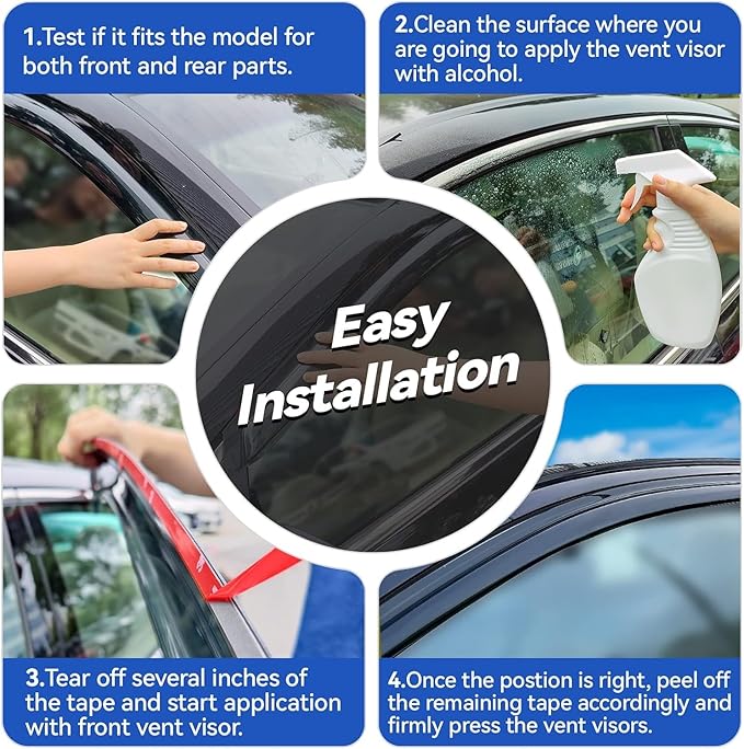 Window Visors Rain Guards for 2020-2025 Ford Explorer, Out-Channel Window Vent Wind Deflectors Visors Shades for 20-25 Explorer