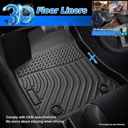 Cartist Floor Mats Fit for Chevrolet Chevy Colorado (Crew Cab) & GMC Canyon 2023 2024 2025 2026, All Weather Floor Mats for Colorado Accessories Heavy Duty