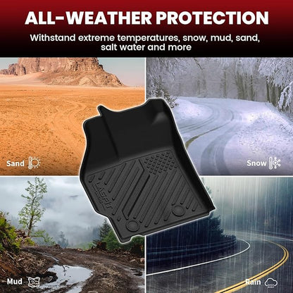 LASFIT Floor Mats & Cargo Mat for Toyota Prius 2010-2011 (Not fit Prius V or C), All Weather TPE Custom Fit Easy Clean Durable No-Curling Floor Liners for Prius 2010 2011 Car Mats & Trunk Mat