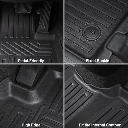 GALVAGNIATE Floor Mats for 2020-2024 2025 Hyundai Palisade 7-seat/8-seat Trunk Mat with Backrest Mat, All Weather TPE Cargo Liner Lower Cargo Mat for Palisade Accessories