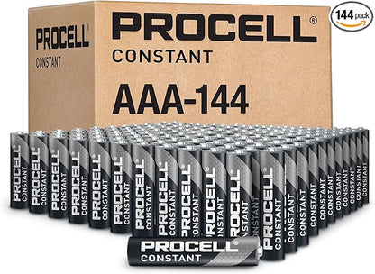 PROCELL Constant AAA Long-Lasting Alkaline Batteries (144 Pack), 10-Year Shelf Life, Bulk Value Pack for Consistent Moderate Drain Professional Devices