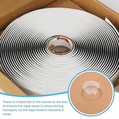 Butyl Tape White 1/2" x 30' x 1/8" RV Tape Sealant Waterproof, White Butyl Caulking Tape, Stretchable Butyl Sealant Tape Headlight Sealant Putty Tape EPDM Auto RV Window Sealant