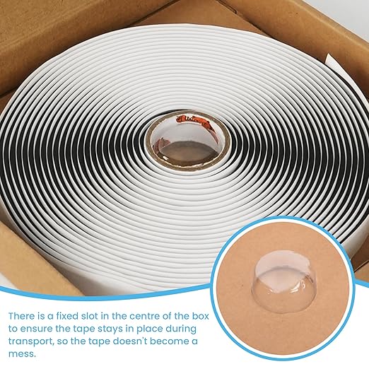 Butyl Tape 1 Inch x 30 Ft White, 1/8 in Thick Plumbers Putty Tape RV Sealant Tape Window Sealing Tape Leak Proof Double Sided Butyl Caulking Tape for Boat Sealing, EDPM, Automotive, 3Rolls