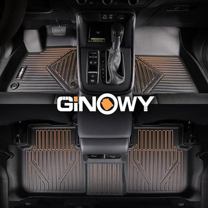 GINOWY- Floor Mats for Kia Seltos 2020-2024 2025, TPE All Weather Protection Mats for Kia Seltos 2024, Custom Seltos Floor Liners Non-Slip Waterproof Automotive Accessories, Black
