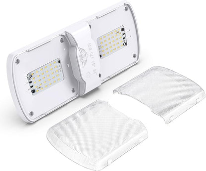 Leisure LED 5-Pack RV LED Ceiling Double Dome Light Fixture with Built in Dimmer Interior Lighting for Car/RV/Trailer/Camper/Boat 12V Natural White 4000-4500K 620 Lumen (5-Pack)