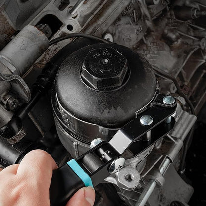 DURATECH Small Swivel Oil Filter Wrench，5 Gear Adjustment Oil Filter Removal Tool Fits Filters 2-3/4" to 3-1/4", Perfect for Car Repair Tools