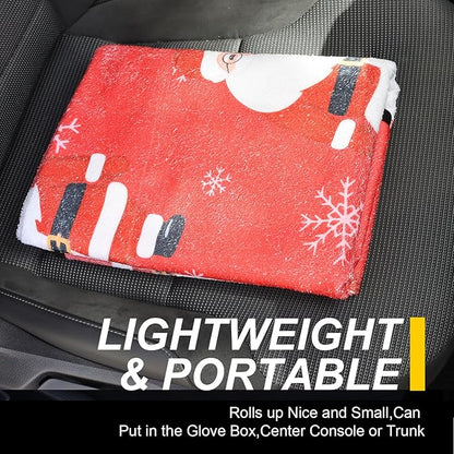 Back Seat Cover for Car Trucks Van SUV,Waterproof Rear Bench Towel Seat Covers for Dogs and Kids,Automotive Backseat Protector (Santa Claus)