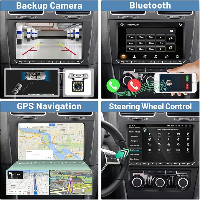 Car Radio for VW Passat Jetta Golf Skoda Polo, [1G+32GB] 9 inch Touch Screen Android Volkswagen Stereo with Wireless CarPlay Android Auto Bluetooth GPS WiFi FM+Backup Camera