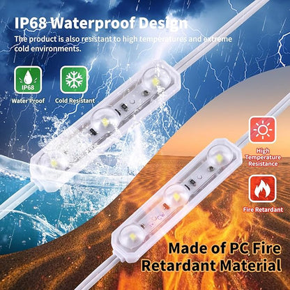 Module Ceiling Lamp for Car Truck Auto Vehicle Caravan Trailers Boat Bus RV Room Cargo White Lighting，6500k 12V 150 LEDs Van Interior Light Kits (50 Modules)