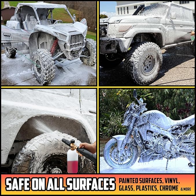 Foam Boost Off-Road & ATV Wash Soap – Heavy Duty pH-Balanced Car Wash for Trucks, UTVs, RVs & Dirt Bikes – Quick Rinse, No Residue – Works with Foam Cannons, Guns & Buckets – 1 Gallon