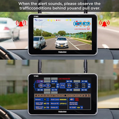 Haloview Byte Tango BT7 TPMS with 4 Sensors 1080P Wireless Backup Camera Monitor with Integrated Rv Tire Pressure Monitoring System, Ideal for RV Truck Trailer Camper TPMS-4