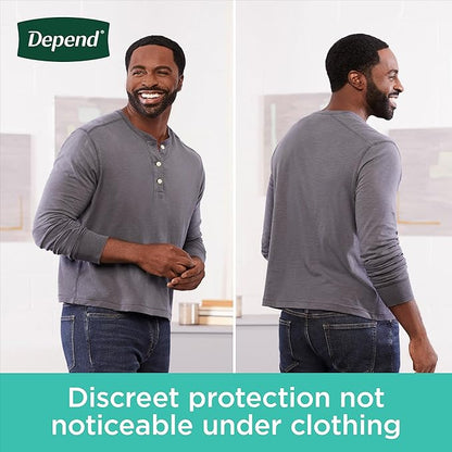 Depend Fresh Protection Adult Incontinence Underwear for Men, Disposable, Maximum, Extra-Large, Grey, 68 Count (2 Packs of 34), Packaging May Vary