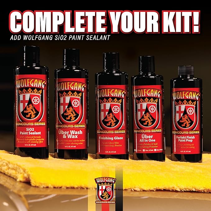 WOLFGANG CONCOURS SERIES SiO2 Paint Sealant | SiO2-Enhanced Formula for Hydrophobic Water Repellency | Long-Lasting Paint Protection | Easy Application | WG-0055 | 16 fl. oz.