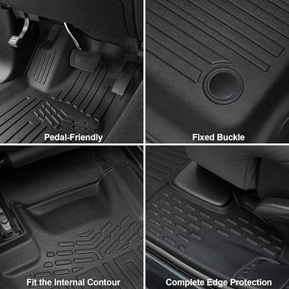 Floor Mats for 2016-2024 2025 Dodge Durango 6-seat, All Weather TPE Cargo Liner Cargo Mat and 3rd Row Backrest Mats for SRT Durango Accessories